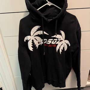 DSquared2 Black Hoodie with Palm Tree Design